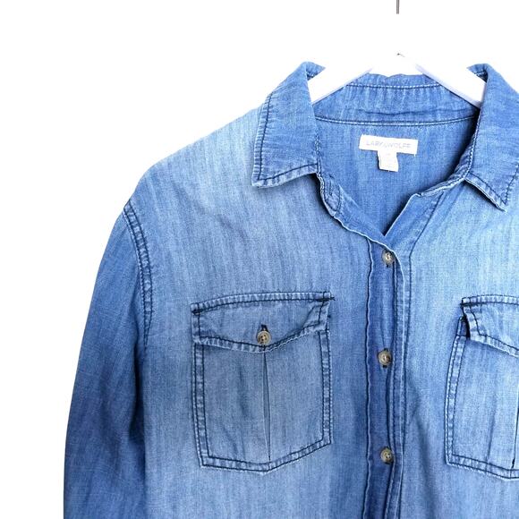 Lark & Wolff By Steven Alan Chambray Shirt Urban Outfitters - Size M - Picture 4 of 10